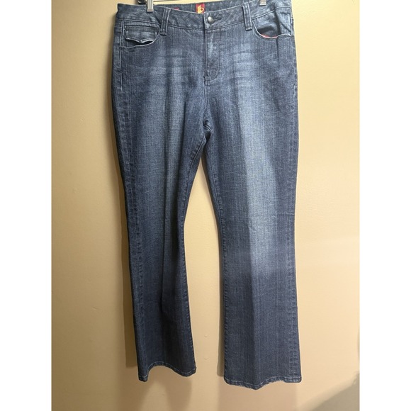 Ooh La La Denim - Ooh La La Bootcut Boogie Jeans Women's 14 Blue Bootcut Denim Embroidered 32L